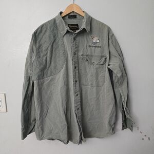 Vintage Browning Hunting Shirt Mens 2XL Faded Grey Shooting Outdoor *read